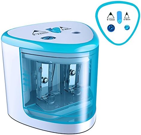 Oureili Battery Operated Electric Pencil Sharpener Colored Pencils Sharpener automatic pencil cutter for kids, adults, artists, or sharpeners for pencils, office professional pencil sharpener (Blue)