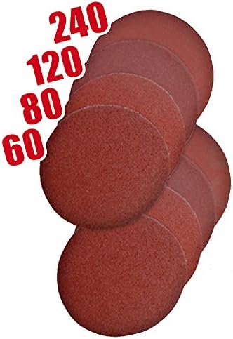 Pack of 20 Professional Velcro Sandpaper Set Disc Velcro – Ø 180 mm Grain 240 for Sanders Fine Polishing Machines Durable; Unpunched