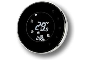 BecaSmart 6000 Series WiFi Thermostat Ronde pour Deux tuyaux Ventilo-convecteur climatisation Noir avec écran LCD