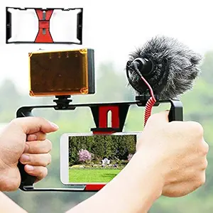 ELECTROPRIME Phone Holder Stabilizer Frame Recording Height adjustable Video Filmmaking Grip