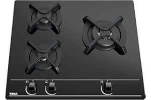 TEKA Placa de Gas Butano 60 cm, 3 Fuegos, Control Exact Flame, Quemadores de Alta Eficiencia, Autoignition, Modelo GBC 63010