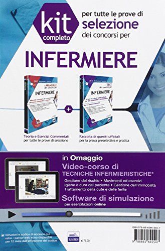 Kit completo per tutte le prove di selezione dei concorsi per infermiere. Con software di simulazione