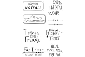 ‎SESCHA Stempel Clear von EFCO, Freudentränen, A7 / 74 x 105 mm, 9 - teilig, transparent