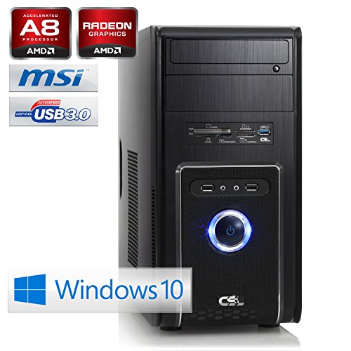CSL Sprint X5766 inkl. Windows 10 – AMD A8-6600K APU 4x 3900MHz, 8GB RAM, 1000GB SSHD, Radeon HD 8570D, DVD, USB 3.1 - 2