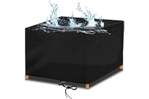 RNGCPTO Gartenmöbel Abdeckung Wasserdicht Multi-Größe Gartentisch Abdeckung für Gartenmöbel Schutzhülle Abdeckplane Terrassenmöbe Winterfest Outdoor Gartenmöbel Abdeckhaube Schwarz, 120x90x75cm/LxBxH