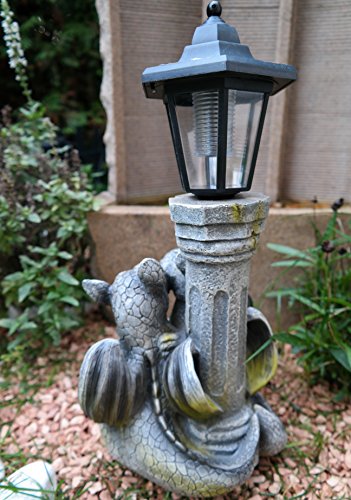 Drachenkind verliebt mit Solar Laterne Drache Figur Gartenfigur Liebe - 3