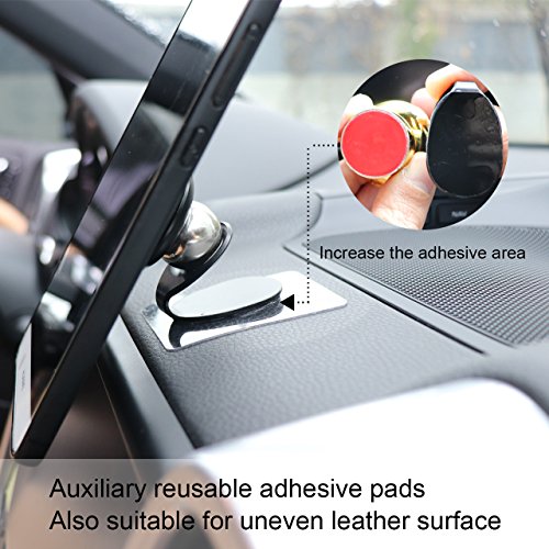 Supporto magnetico auto universale, 360Â Â° rotazione supporto da auto per cellulari, Einfagood riutilizzabile Traceless Strong Magic Sticky base supporto, per iPhone 8Â Plus/x Galaxy S8Â e piÃ¹