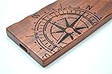 Sony Xperia XZ Holzhülle, PhantomSky[Luxus-Serie] Natürliche Handgemachte Bambus / Holz Schutzhülle für Ihr Smartphone - Rosenholz Kompass - 