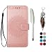 Produktbild LA-Otter Samsung Galaxy S7 Edge hülle Leder Mandala Rosegold Tasche handyhüllen mit Kartenfach Lederhülle Schutzhülle Flip Case Klapphülle