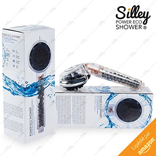 [Neue 2017] silley® Power Eco Shower Original & # x2605; Duschkopf mit Kügelchen für Erfassen die Elektronen – 7 Strahlarten: Standard/Turbo/SPA/Soft/Normal/Massage/Spray + Stop – Funktion Handbrause Universal-Qualität Einfache Installation – Duschkopf Economy – Box ideal Geschenk - 4