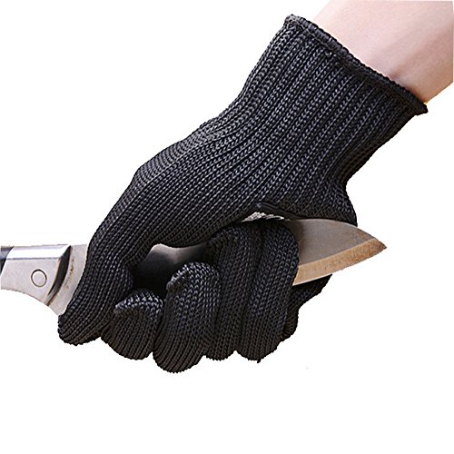 HULISEN Arbeiten Möchten Schnittfeste Anti Abrieb Sicherheit Handschuhe schnittfest Level 5 Wild Selbstverteidigung Supplies (Schwarz)