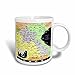 Produktbild 3dRose Modernen Map von Laos in Vivid Color Magic verwandelt 11 oz Becher, Keramik, Schwarz/Weiß, 10,16 x 7,62 x 9,52 cm