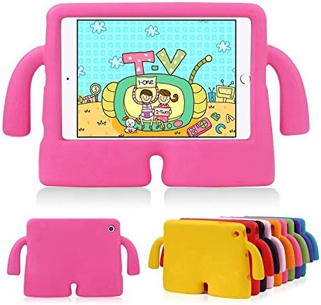 Lioeo iPad Mini Case for Kids Freestanding with Handle Lightweight EVA Foam Case for Apple iPad Mini 4 3 2 1 7.9 inch (Hot Pink)