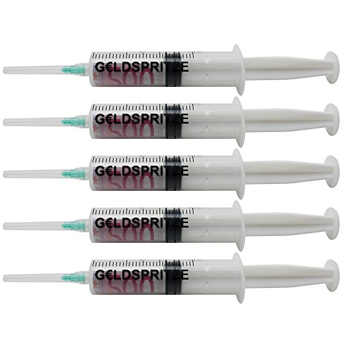 COM-FOUR 5er Set Geldspritze aus Kunststoff, mit Aufdruck "Geldspritze", ca. 27 cm