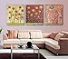 Produktbild Lemon Tree Kunstdruck, abstraktes Design, groß, Vintage-Stil, Blumen, Bild mit Kunstdruck auf Leinwand, auf Rahmen, fertig zum Aufhängen, modernen Dekorationen, 3-er set, je 40 x 50 cm #cy - 706