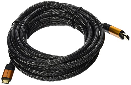 5 Meter High End HDMI zu Mini Kabel 2.0/1.4a mit vergoldeten Steckern und einem Nylon/Alu Geflecht, blanken Kupferleitern (Unterstütz: Full-HD, 3D, Ultra-HD 4K, Ethernet, Audio Return) by aricona