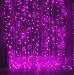 Produktbild UNIQUE-F Märchen Vorhänge Eiszapfen Lichterkette Party Indoor Outdoor Garten Wand Hochzeit Weihnachtsdekorationen Rosa