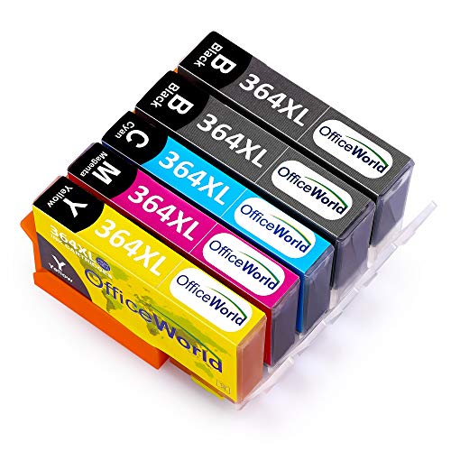 OfficeWorld 364XL Cartucce compatibili HP 364 XL per HP Photosmart 5520 5510 6510 6520 5511 5524 B010a HP Deskjet 3070A 3520 3522 3524 HP Officejet 4620 4622 4610 (2 Nero,1 Ciano,1 Magenta,1 Giallo)