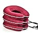 Produktbild D&F Halswirbel Hals Kopfstütze Unterstützung Zugkragen 3 Schichten Fussel-aufblasbares Luft-Bett u. Reise-Therapie Traktion Massager Gesundheitswesen, red