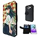 Produktbild 1270 - Cool Fun Trendy Cute Kawaii Chinese Japanese Cartoon Sexy Girls Manga Art Fantasy (2) Design Samsung Galaxy A5 (2016) SM-A510F Fashion Trend TPU Leder Brieftasche Hülle Flip Cover Book Wallet Credit Card Kartenhalter Case
