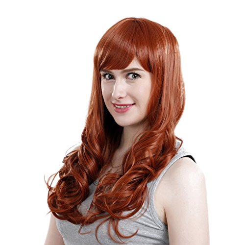 Bigood High Quality Brown Long Curly Full Wavy Cosplay Party Wigs