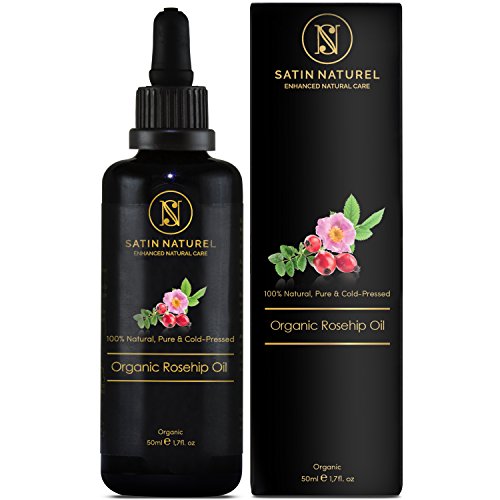 Organic Rosehip Oil 100ml of the best quality - Pure & Natural Rosehip Oil in light protection bottle with spray + Pipette - 100% cold-pressed & native, purely natural & certified biologically - moisturizing rosehip oil with vitamin A, E + Omega 3,6,9 for Soft & Young Skin, Healthy Hair, Nails, Body & Face – Hair-Oil Skin-Oil Facial-Oil Body-Oil Rosehip Oil-Gift Ideal Gift for Christmas