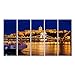 Produktbild islandburner Bild Bilder auf Leinwand Kettenbrücke (Lanchid) und königlicher Palast nachts in Budapest, Ungarn Wandbild, Poster, Leinwandbild JRY