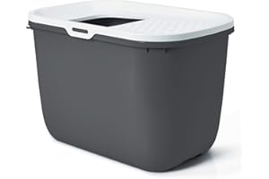 PETGARD Katzentoilette Katzenklo HOP IN mit Einstieg von Oben grau-Weiss