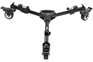 Carrello per treppiede, carrello per treppiede per carichi pesanti Cayer TD03 con ruote in gomma da 3" e custodia per il trasporto per la maggior parte dei treppiedi, supporti per luci,