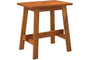 vidaXL Rectangular Solid Wood Acacia Stool - Compact, Versatile, Indoor/Outdoor Furniture with Classic Charm - Brown