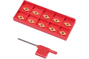 DONKEN 10pcs CNC Carbide Insert Cutter Indexable Lathe Milling Inserts Turning Tools with Wrench DCMT070204 for Steel