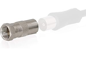Wicked Chili Adaptateur F-coaxial Fiche F – fiche F vers coaxial IEC Femelle par Exemple pour DVB-T antenne T2 (Matériau : cuivre)