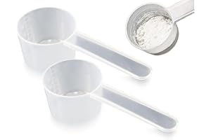 Lhbwhiz Förpackning med 2 mätskedar, genomskinlig doseringssked med skala, kan rymma 20 g fast pulver eller 40 ml vätska, sko