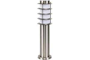 MiniSun | Modern Integrated LED Stainless Steel Light Post | Post Lights, Home Décor & Improvement Essential | Includes 3.6W Integrated LED Bulb [3000K Warm White]