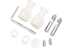 Emiif Pair of Zink Plated Fixing Bolts Kits for Wall Hung Toilet Wall Mounted Toilet Fixing Screw Replacement Kit-White