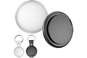PHLBAO Air Tracker Tags-2 Pack, Item Finder For Keys,Luggage,Item Locator Compatible With Apple (IOS Only) Replaceable Battery, IP67 Waterproof Smart Tracker with Keychain (Black&White)