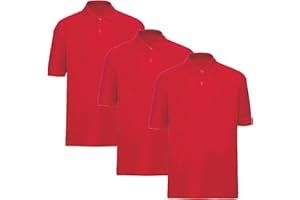 STREETWISE CLOTHING QUALITY CASUAL WEAR Pack of 3 Boys School Polo Shirt - Unisex Kids Plain Girls Polo PE Sports School T Shirts Cotton Short Sleeve Activewear Shirts