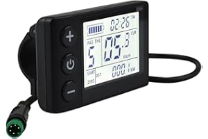 FLYLIN Elektrofahrrad S866 LCD Display, Elektrisches E Bike Display Messgerät 5 Pin und Wasserdichter Stecker, Fahrradcomputer Meter 24V 36V 48V Tachometer Kilometerzähler Bedienfeld für Roller/Mountainbik