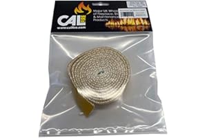 CHIMSOC White Thermal Self Adhesive Tape for Stove Glass - 25mm x 2mm x 2 Metres