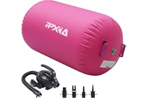 ‎PPXIA PPXIA Air Roll Aufblasbare Roller, Gym Air Barrel Luft Rollen Airspot Gymnastic Zylinder, Gymnastikmatte Tumbling Matte Yoga Roll mit Pumpe für Training