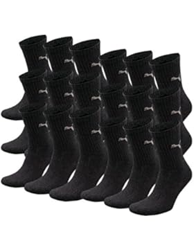 PUMA Unisex Crew Socks Socken Sportsocken MIT FROTTEESOHLE 18er Pack