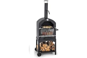 MaxxGarden Oven Four de jardin Four à pizza Grille de jardin Pierre à pizza Grille de terrasse Four de jardin Fumoir 156 cm H x 64 cm L x 45 cm