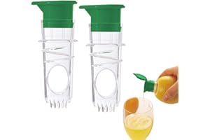 Auriselle 2 Piezas Exprimidor de Limones Pequeño Set Exprimidor de Cítricos Manual Sin BPA Pequeño y Portátil para Naranjas Limones Cítricos（Verde)