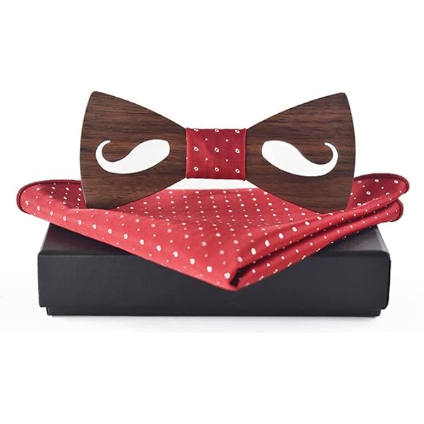 Nœud Papillon Pré-noué En Bois Pour Homme - Imprimé Rétro