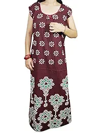 Indiatrendzs Women's Cotton Sleeveless Nighty (Free Size)