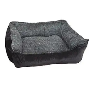Jerry's Reversible Ultra Soft Dual Velvet Bed for Pets (Black and Grey, XL)