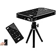 ExquizOn DLP Smart Projector Android 7.0 1G RAM + 8G ROM Mini Portable Projector, Support WiFi USB HDMI Bluetooth TF, for Home Theater Business Meeting Traveling (P8I)