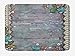 Produktbild ARTOPB Pearls Bath Mat, Floral Rustic Designed Pearls and Lace Like Design Flowers Wooden Background Print, Plush Bathroom Decor Mat with Non Slip Backing, 23.6 W X 15.7 W Inches, Brown Blue