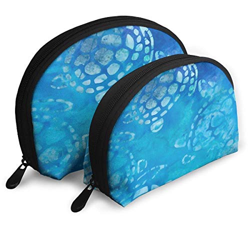 Batik Sea Turtles Turquoise Handy Cosmetic Pouch Clutch Makeup Bag.