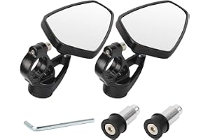 GES Motorcykel med modifierad backspegel universell, 22 mm, omvänd cnc-backspegel, oval aluminiumbackspegel (vit spegel)